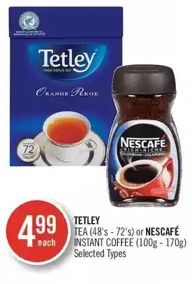 Shoppers Drug Mart Tetley tea or nescafe instant coffee offer