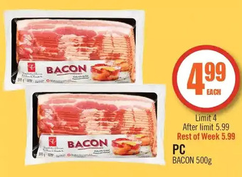 Shoppers Drug Mart Pc bacon offer