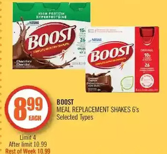 Shoppers Drug Mart Boost meal replacement shakes offer