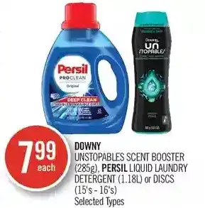 Shoppers Drug Mart Downy unstopables scent booster, persil liquid laundry detergent or discs offer