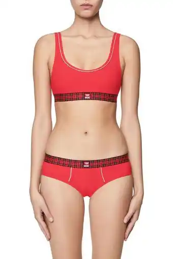 Diesel Microfibre bralette with tartan band offer