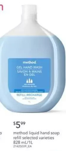 Zehrs Markets Method liquid hand soap refill offer