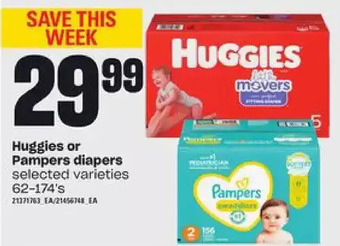 Zehrs Markets Huggies or pampers diapers offer
