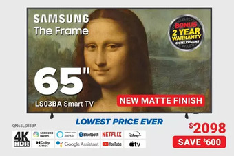 Visions Electronics Samsung 65" smart tv offer