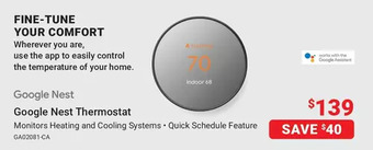 Visions Electronics Google nest thermostat offer