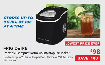 Visions Electronics Frigidaire portable compact retro countertop ice maker offer