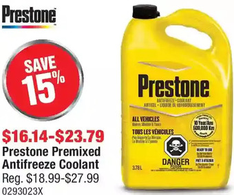 PartSource Prestone premixed antifreeze coolant offer