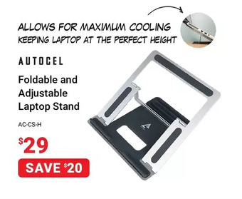 Visions Electronics Autocel foldable and adjustable laptop stand offer