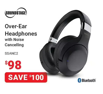 Visions Electronics Soundstage over-ear headphones with noise cancelling offer