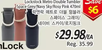 Galleria Supermarket Locknlock metro double tumbler space grey/navy sky/rosy pink offer