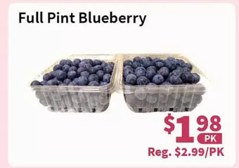 Blue Sky Supermarket Full pint blueberry offer