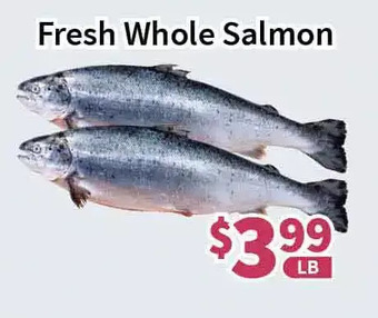 Blue Sky Supermarket Fresh whole salmon offer