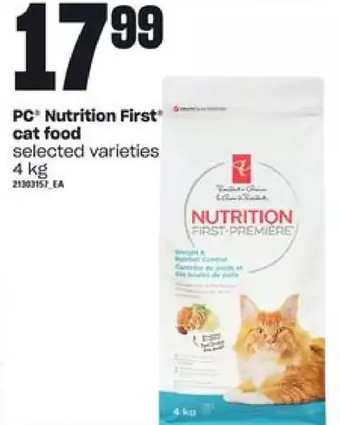 Zehrs Markets Pc nutrition first cat food offer
