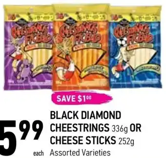 Coppa's Fresh Market Black Diamond Cheestrings 336g Or Cheese Sticks 252g offer