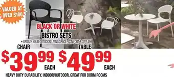Len's Mill Stores Black or white bistro sets offer