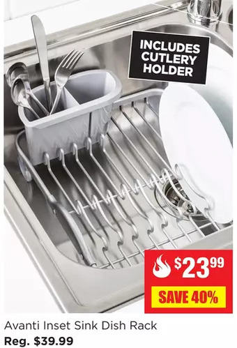 Kitchen Stuff Plus Avanti inset sink dish rack offer
