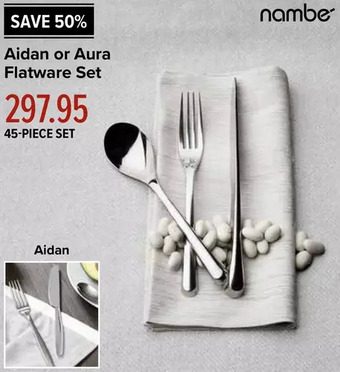 Linen Chest Aidan or aura flatware set offer