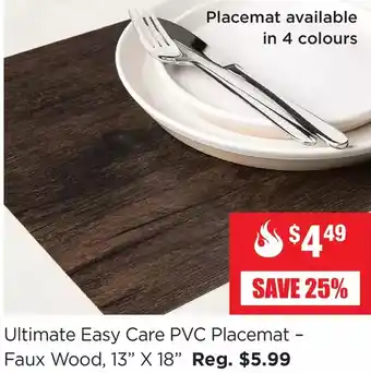 Kitchen Stuff Plus Ultimate easy care pvc placemat - faux wood offer