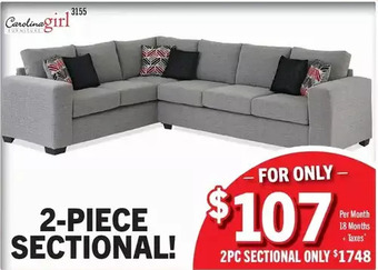 Surplus Furniture Chennay knight 2pc sectional offer