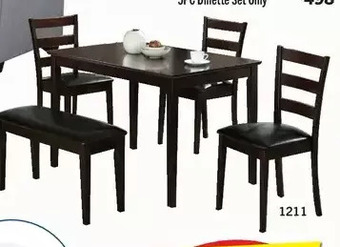 Surplus Furniture Espresso 4-piece table set with bench offer