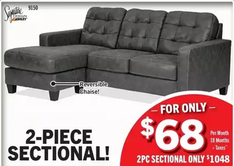 Surplus Furniture Venaldi gunmetal 2-piece sectional offer