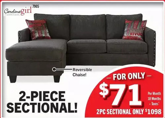 Surplus Furniture Tight race 2-piece sectional offer