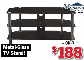 Surplus Furniture Black glass/metal 42" tv stand offer