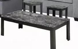 Surplus Furniture Black marble 3-piece table set offer
