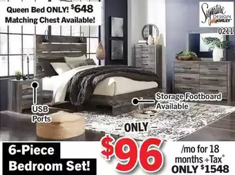 Surplus Furniture Baystorm gray 6-piece bedroom set offer