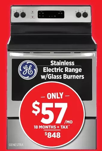 Surplus Furniture Ge stainless steel 30" electric range offer