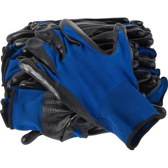 Princess Auto 12 pr polyester nitrile palm gloves offer