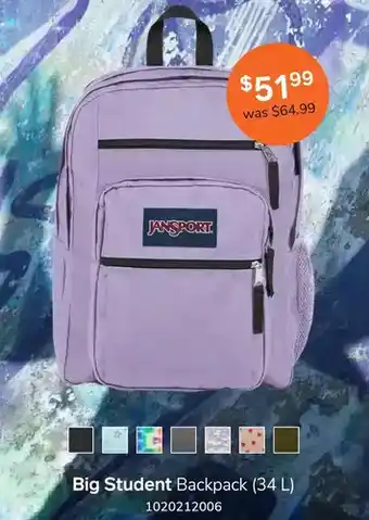 Jansport big student backpack (34l)