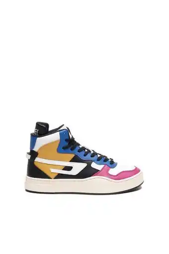 Diesel Leather high-top sneakers with d logo offer