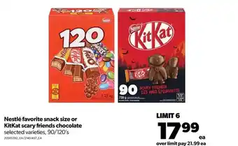 Real Canadian Superstore Nestlé favorite snack size or kitkat scary friends chocolate offer