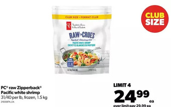 Real Canadian Superstore Pc raw zipperback pacific white shrimp offer