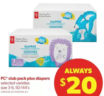 Real Canadian Superstore Pc club pack plus diapers offer