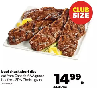 Real Canadian Superstore Beef chuck short ribs offer