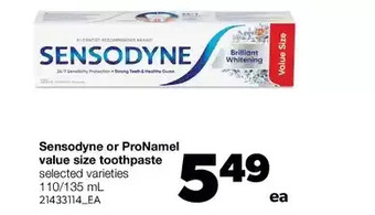 Real Canadian Superstore Sensodyne or pronamel value size toothpaste offer