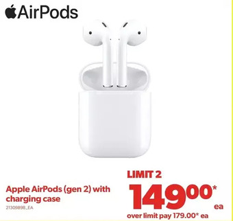 Real Canadian Superstore Apple airpods (gen 2) with charging case offer