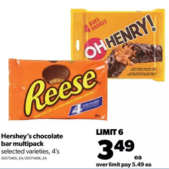 Real Canadian Superstore Hershey's chocolate bar multipack offer