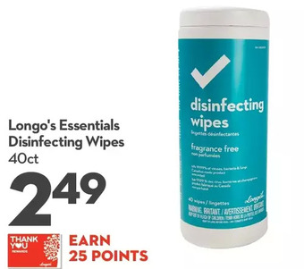 Longo's Longo's essentials disinfecting wipes offer