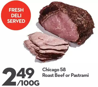 Longo's Chicago 58 roast beef or pastrami offer