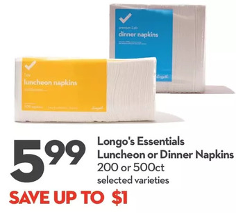 Longo's Longo's essentials luncheon or dinner napkins offer