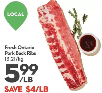 Longo's Fresh ontario pork back ribs offer