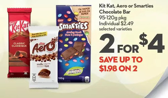 Longo's Kit kat, aero or smarties chocolate bar offer