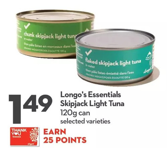 Longo's Longo's essentials skipjack light tuna offer