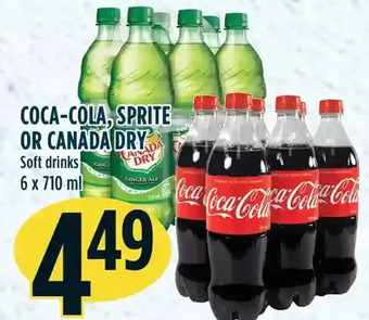 Marché Adonis Coca-cola, sprite or canada dry soft drinks offer
