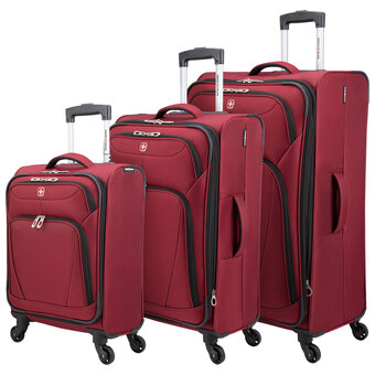 Best Buy Swiss gear beaumont lite 3-piece soft side expandable luggage set - burgundy offer