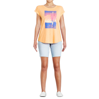 Giant Tiger Mystyle women's screen printed roll sleeve slub top offer