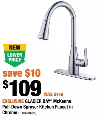 Home Depot Glacier bay mckenna pull-down sprayer kitchen faucet in chrome offer